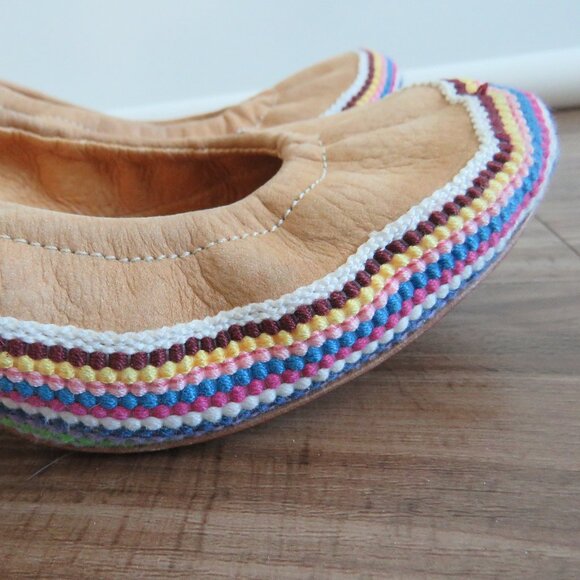 C.N.C COSTUME NATIONAL Tan Leather Boho Crochet Heeled Slip On Shoes - Size 9.5 - Picture 12 of 16